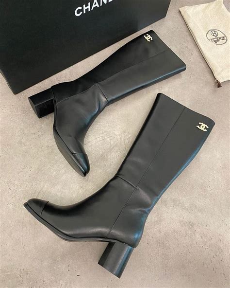 chanel high boots women|Chanel high heel boots.